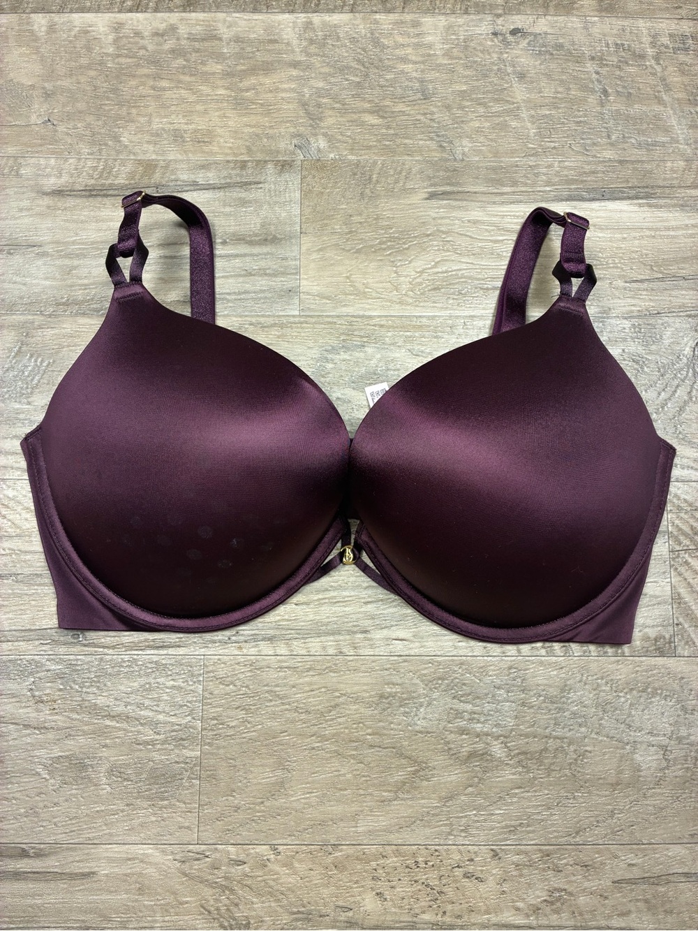 Victoria Secret Satin Bombshell Plunge Plum Burgundy Bra Add Cups